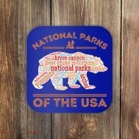 National Parks Bear Hiking Travel Camping Outdoors Retro USA  Coaster thumb 0