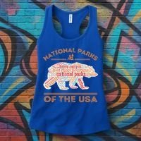National Parks Bear Hiking Travel Camping Outdoors Retro USA  Women's Tank Top thumb 3