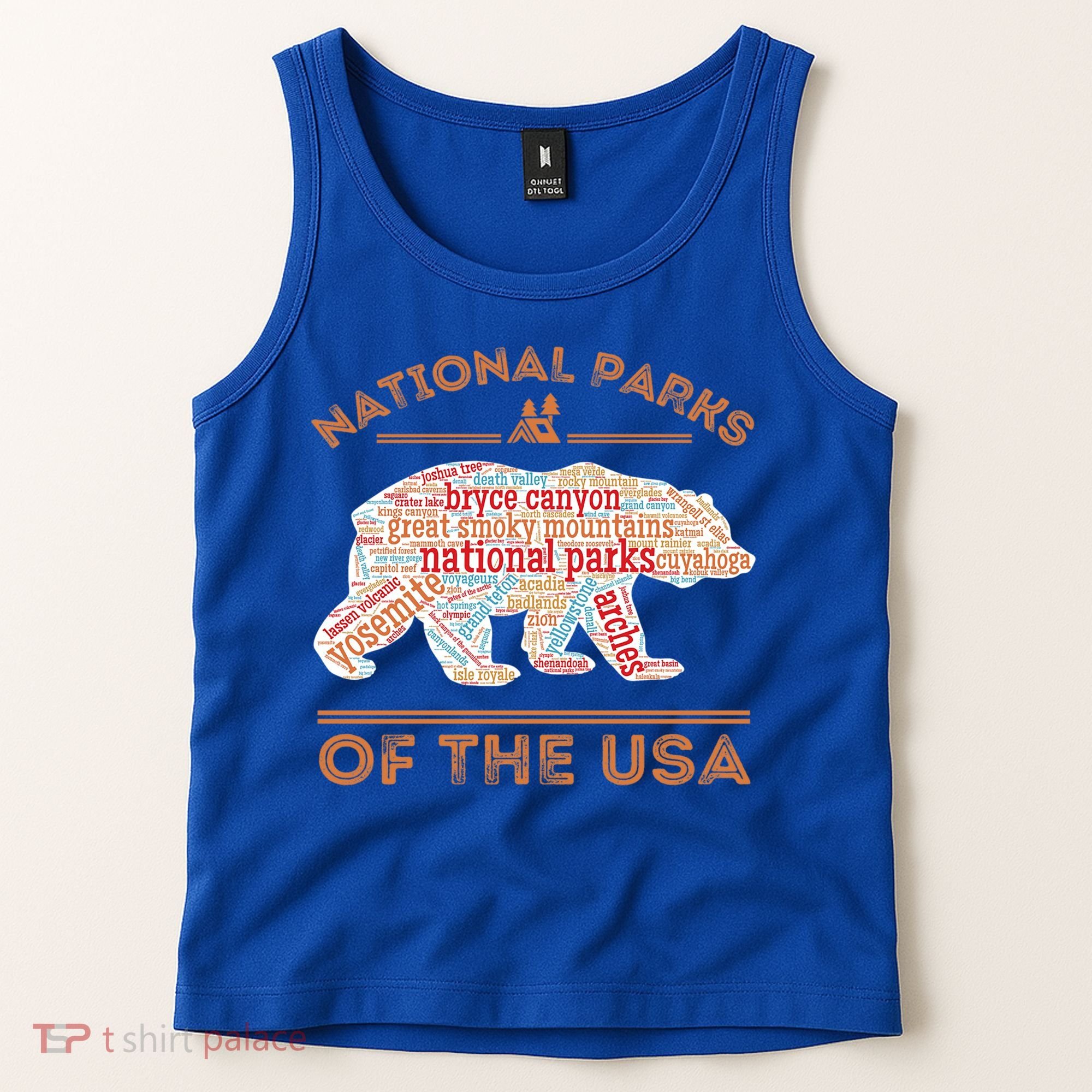 National Parks Bear Hiking Travel Camping Outdoors Retro USA  Tank Top