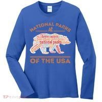 National Parks Bear Hiking Travel Camping Outdoors Retro USA  Women's Long Sleeve Shirt thumb 0