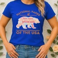 National Parks Bear Hiking Travel Camping Outdoors Retro USA  Women's T-Shirt thumb 2