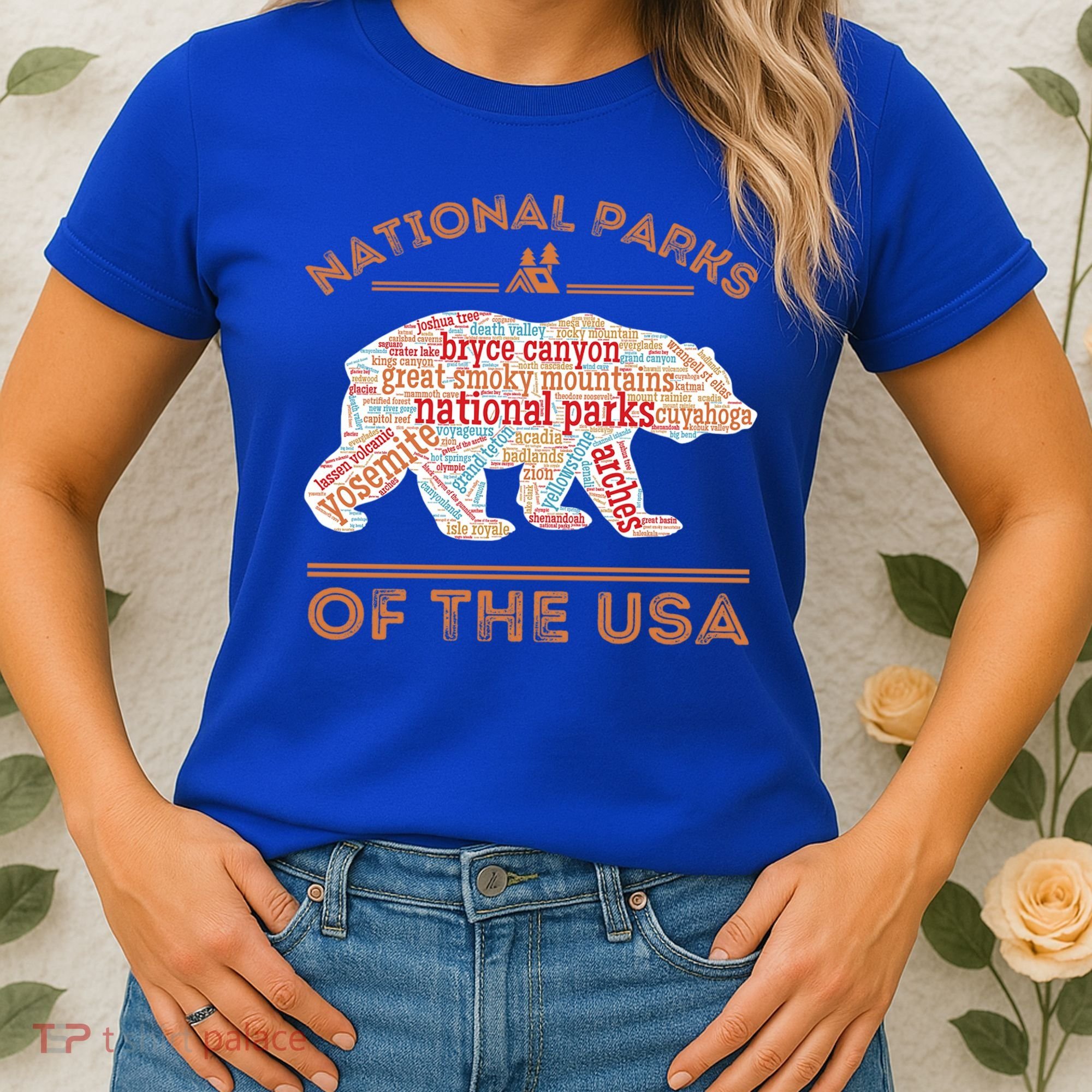 National Parks Bear Hiking Travel Camping Outdoors Retro USA  Women's T-Shirt