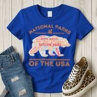 National Parks Bear Hiking Travel Camping Outdoors Retro USA  Women's T-Shirt thumb 3