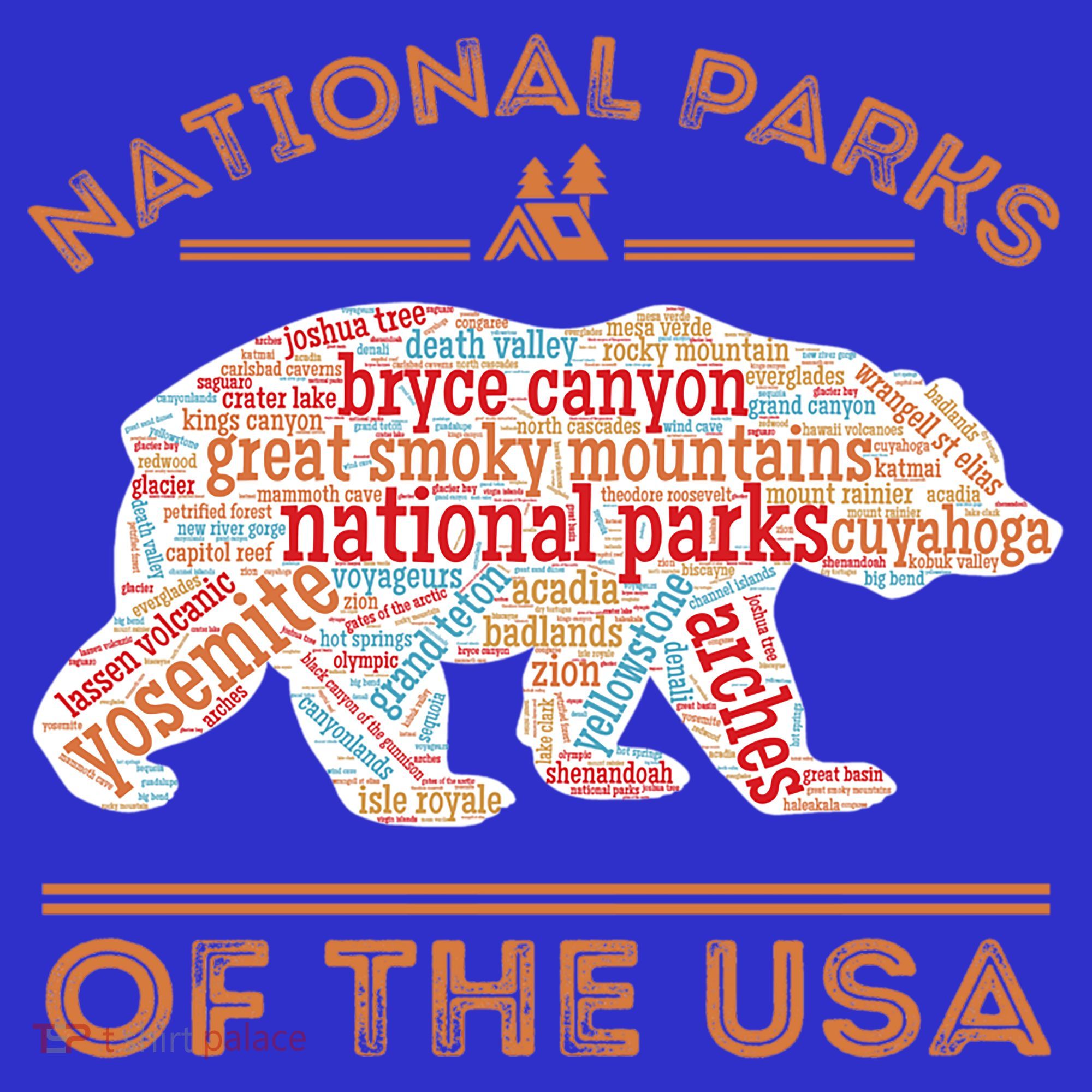 National Parks Bear Hiking Travel Camping Outdoors Retro USA  Women's T-Shirt