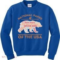 National Parks Bear Hiking Travel Camping Outdoors Retro USA  Kids Sweatshirt thumb 0