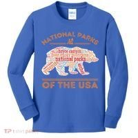 National Parks Bear Hiking Travel Camping Outdoors Retro USA  Kids Long Sleeve Shirt thumb 0