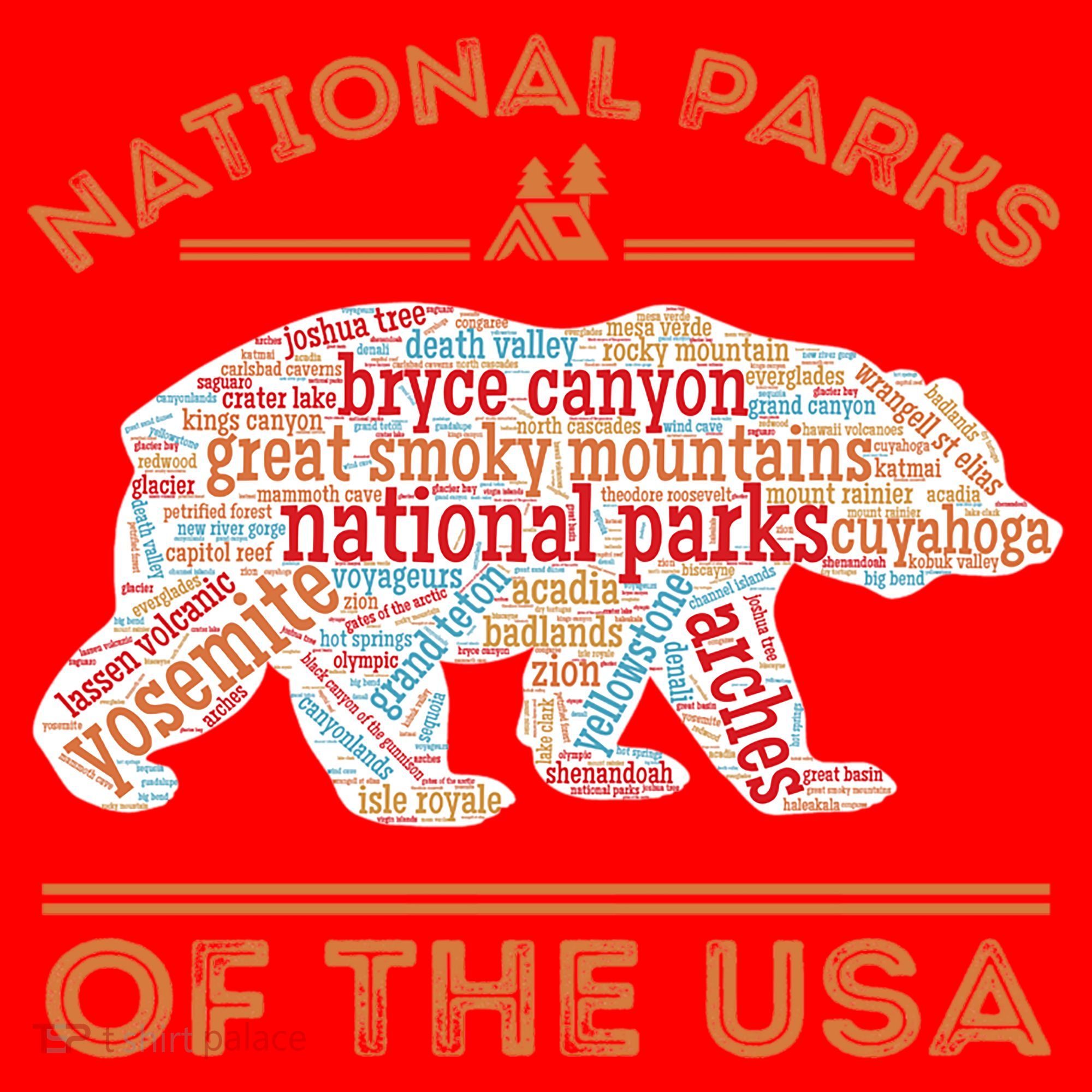 National Parks Bear Hiking Travel Camping Outdoors Retro USA  Santa Hat