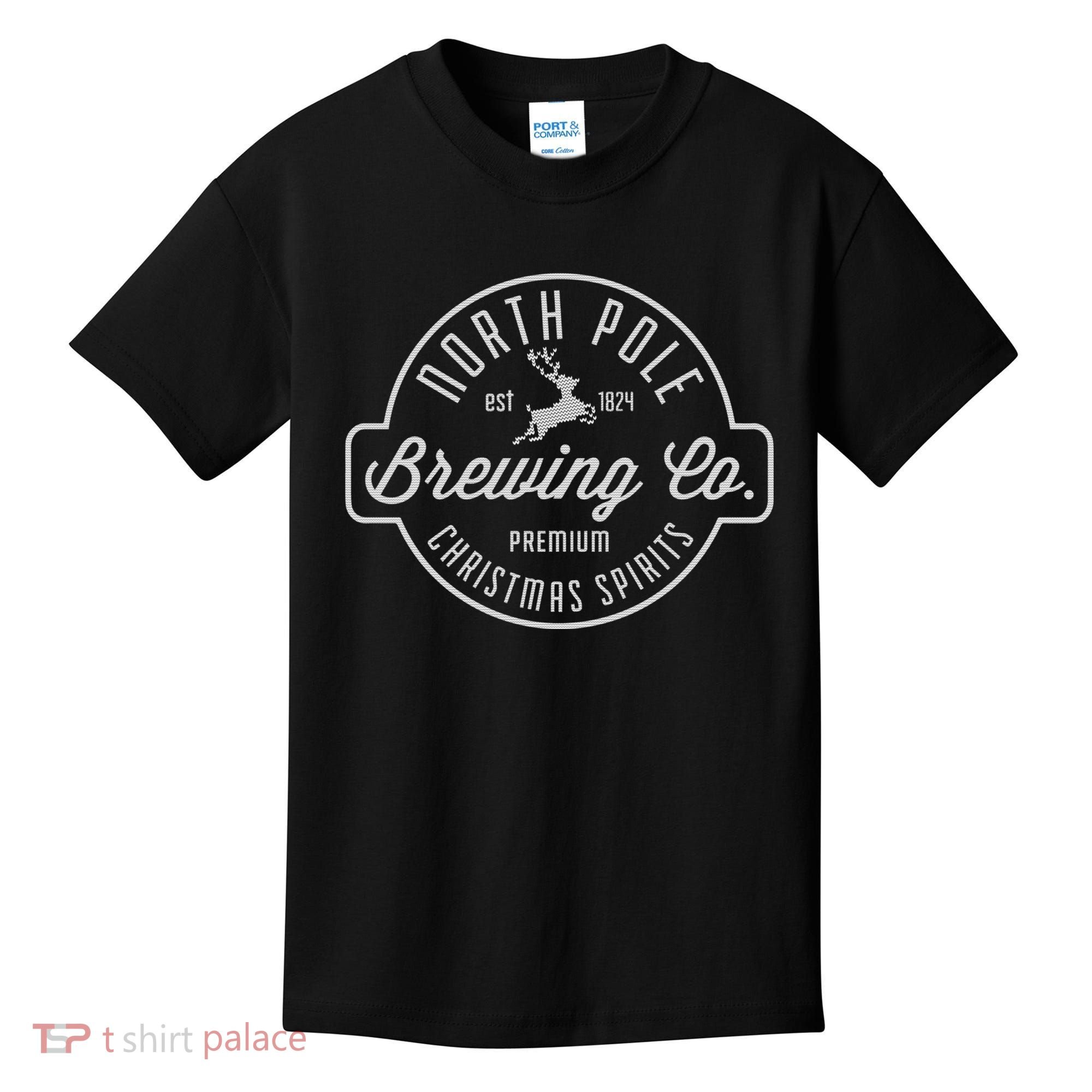 North Pole Brewing Co Christmas Santa North Pole Matching Kids T-Shirt