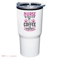 Nurse Powered By Coffee For Frequently 12 Hours Straight Tumbler thumb 0