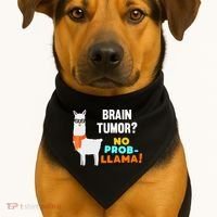 No Probgiftllama Brain Tumor Survivor Recovery Get Well Funny Gift Cool Gift USA-Made Doggie Bandana thumb 1