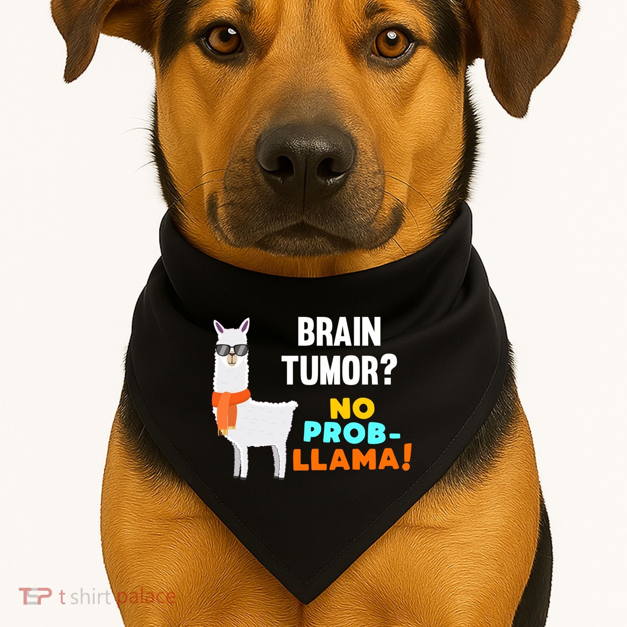 No Probgiftllama Brain Tumor Survivor Recovery Get Well Funny Gift Cool Gift USA-Made Doggie Bandana