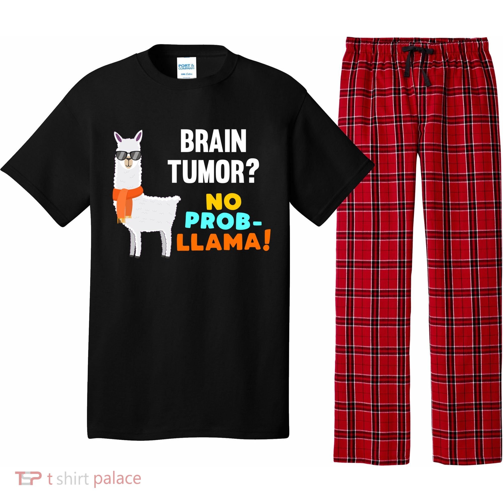 No Probgiftllama Brain Tumor Survivor Recovery Get Well Funny Gift Cool Gift Pajama Set