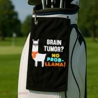 No Probgiftllama Brain Tumor Survivor Recovery Get Well Funny Gift Cool Gift Golf Towel thumb 2
