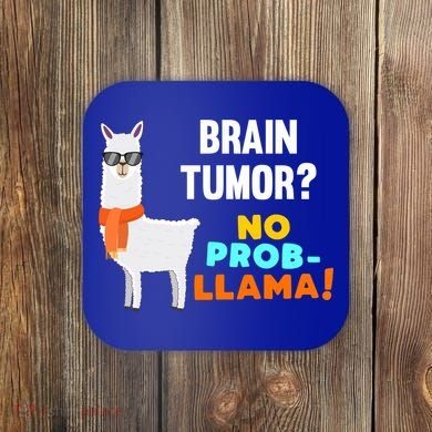 No Probgiftllama Brain Tumor Survivor Recovery Get Well Funny Gift Cool Gift Coaster
