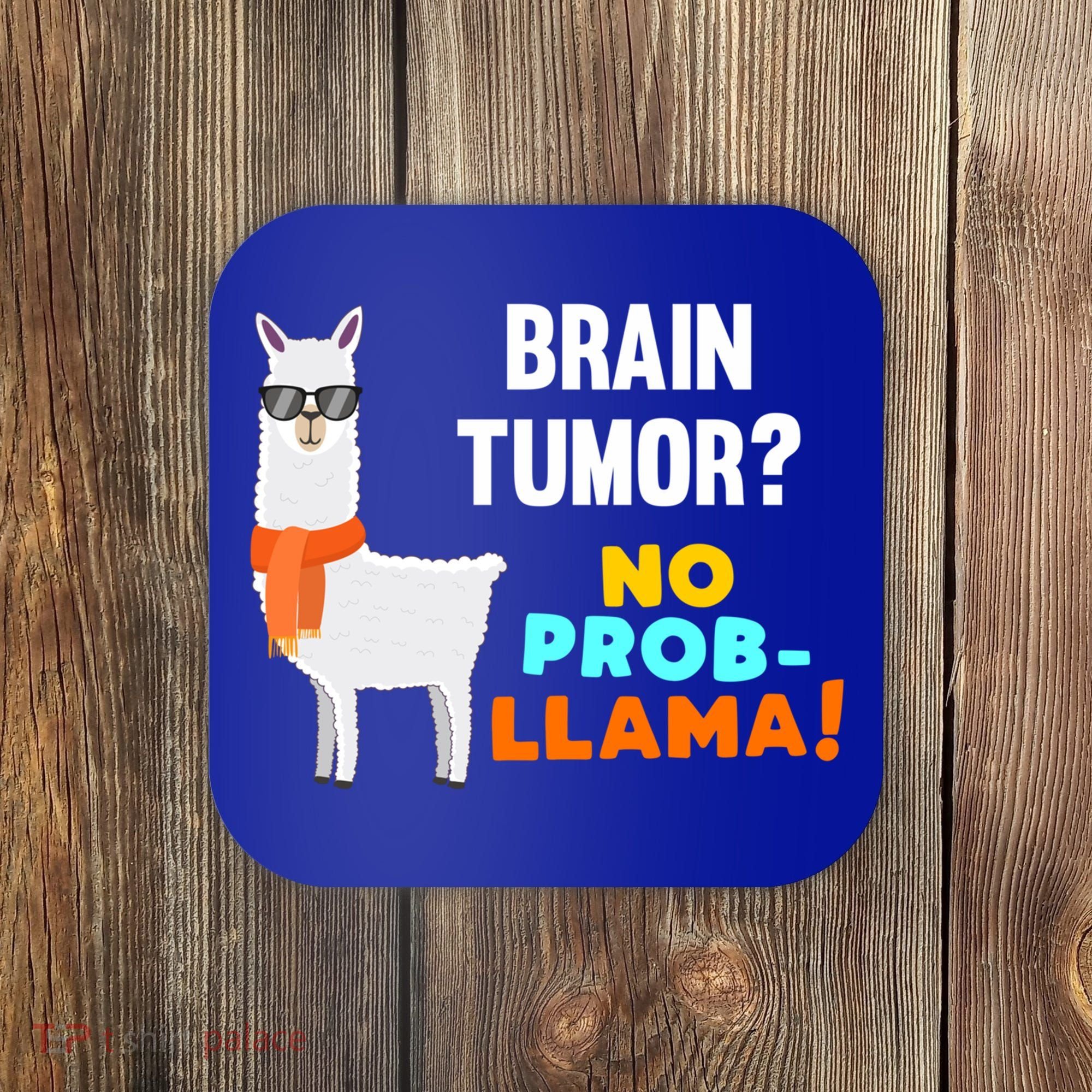 No Probgiftllama Brain Tumor Survivor Recovery Get Well Funny Gift Cool Gift Coaster