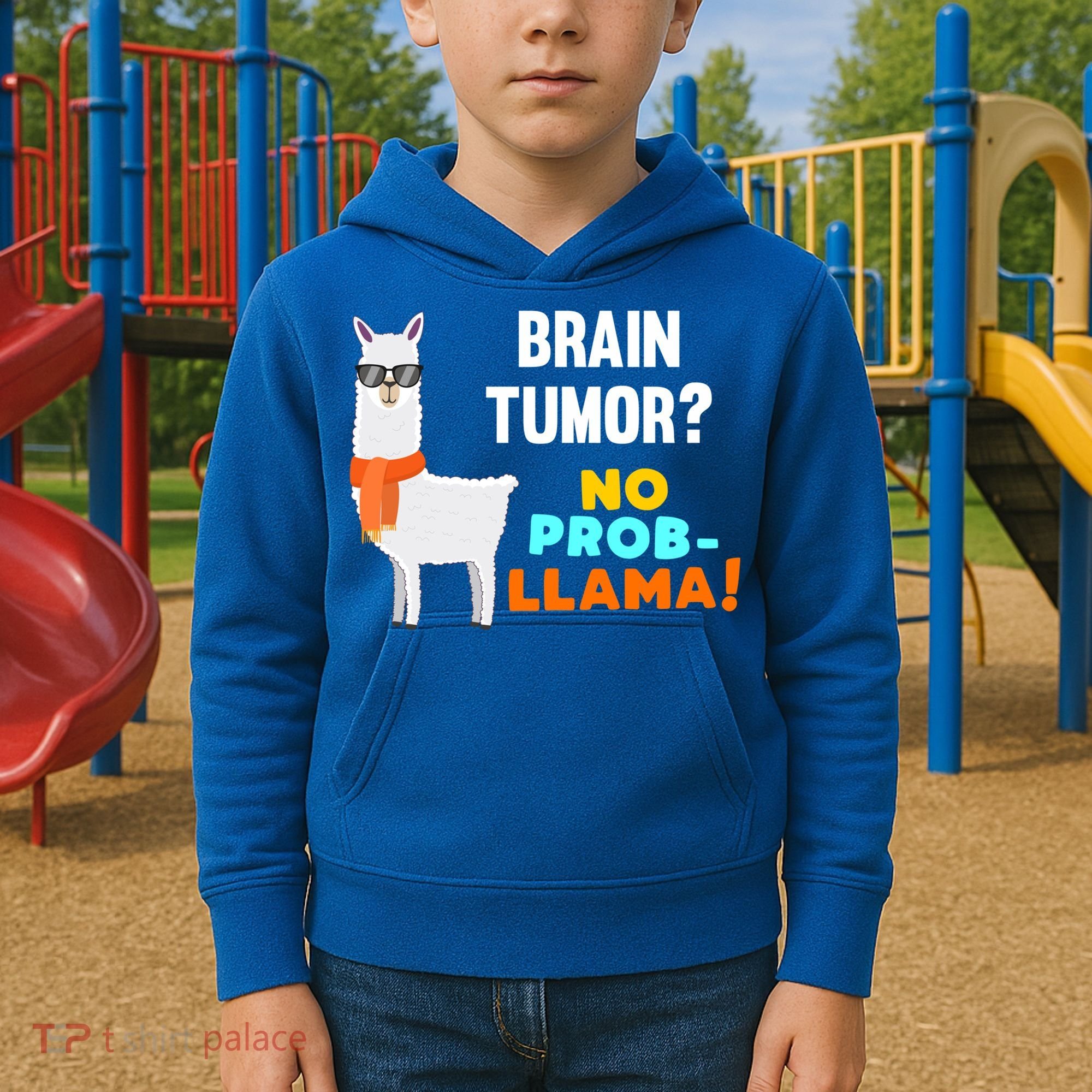 No Probgiftllama Brain Tumor Survivor Recovery Get Well Funny Gift Cool Gift Kids Hoodie