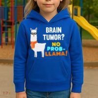 No Probgiftllama Brain Tumor Survivor Recovery Get Well Funny Gift Cool Gift Kids Hoodie thumb 3