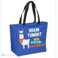 No Probgiftllama Brain Tumor Survivor Recovery Get Well Funny Gift Cool Gift Tote Bag thumb 2