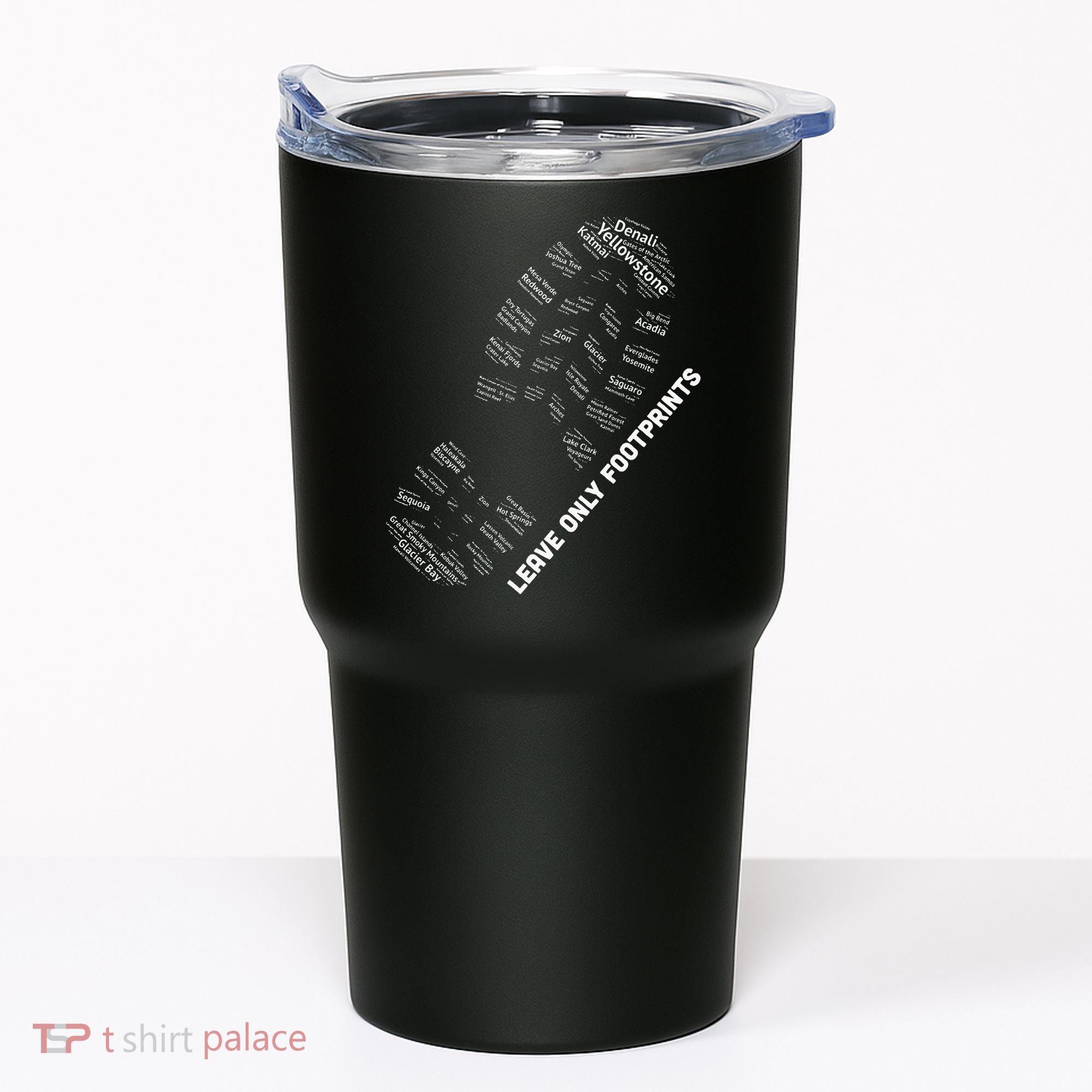 National Parks Boot Print Listing All National Parks Tumbler