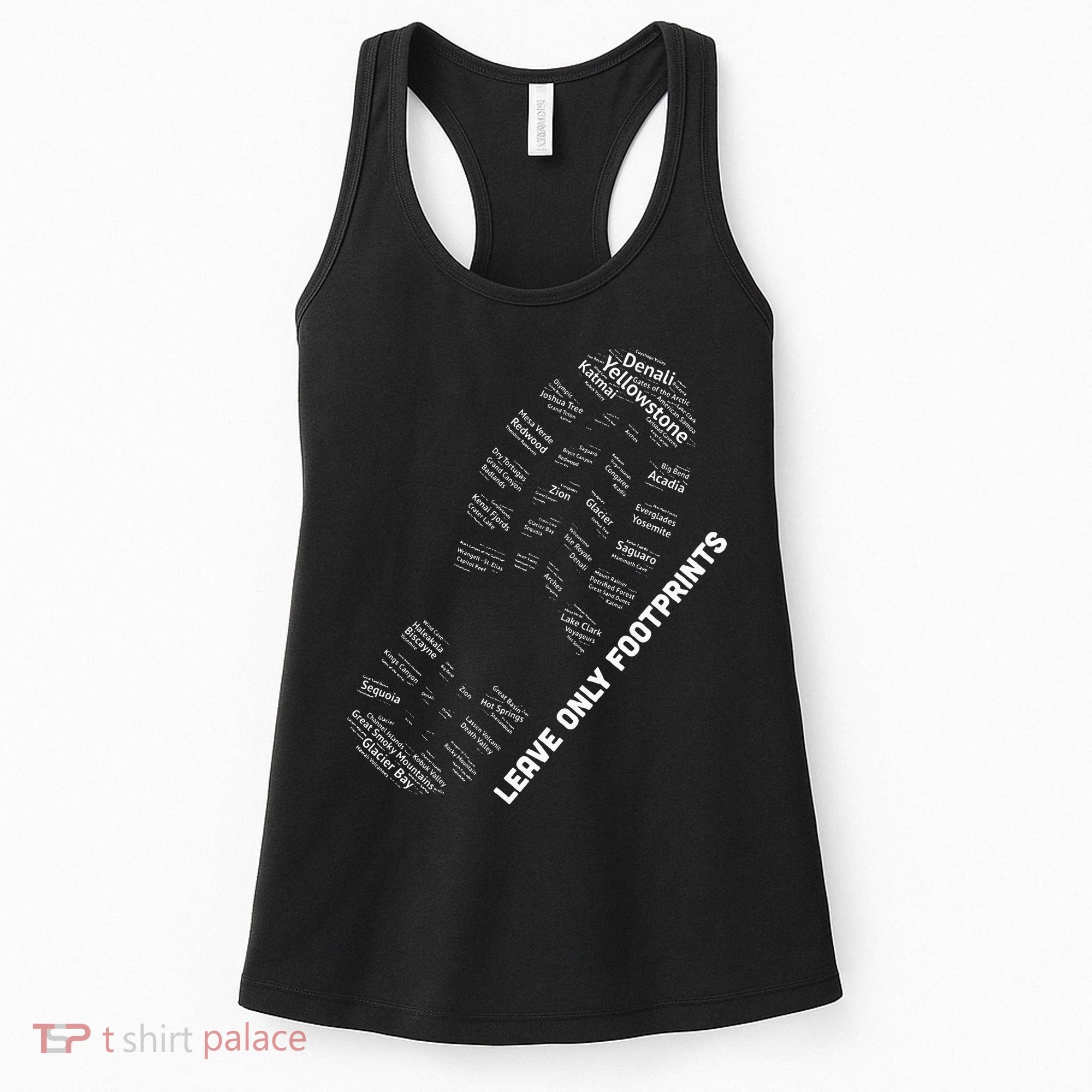National Parks Boot Print Listing All National Parks Women's Tank Top