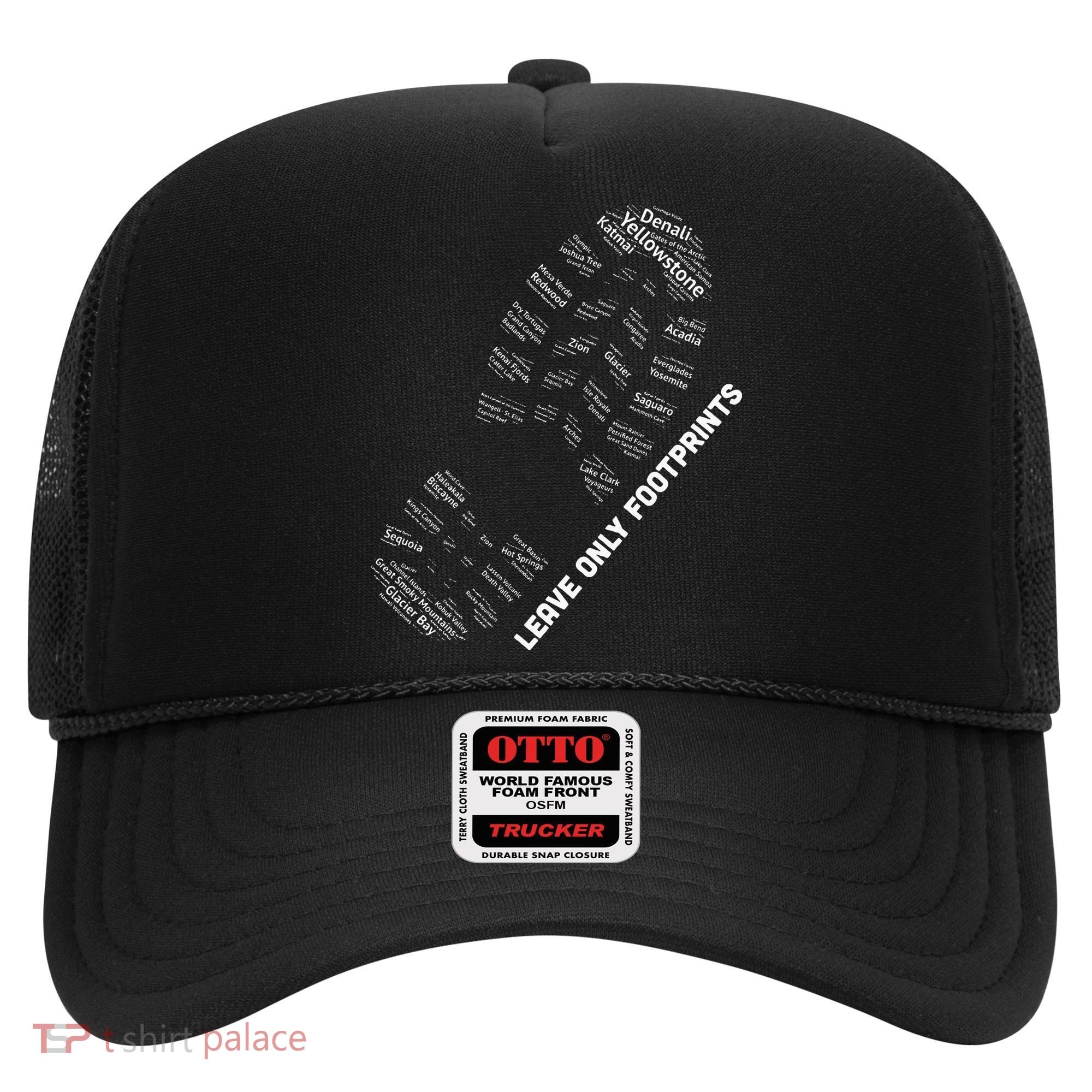 National Parks Boot Print Listing All National Parks Hat