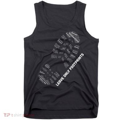 National Parks Boot Print Listing All National Parks Tank Top