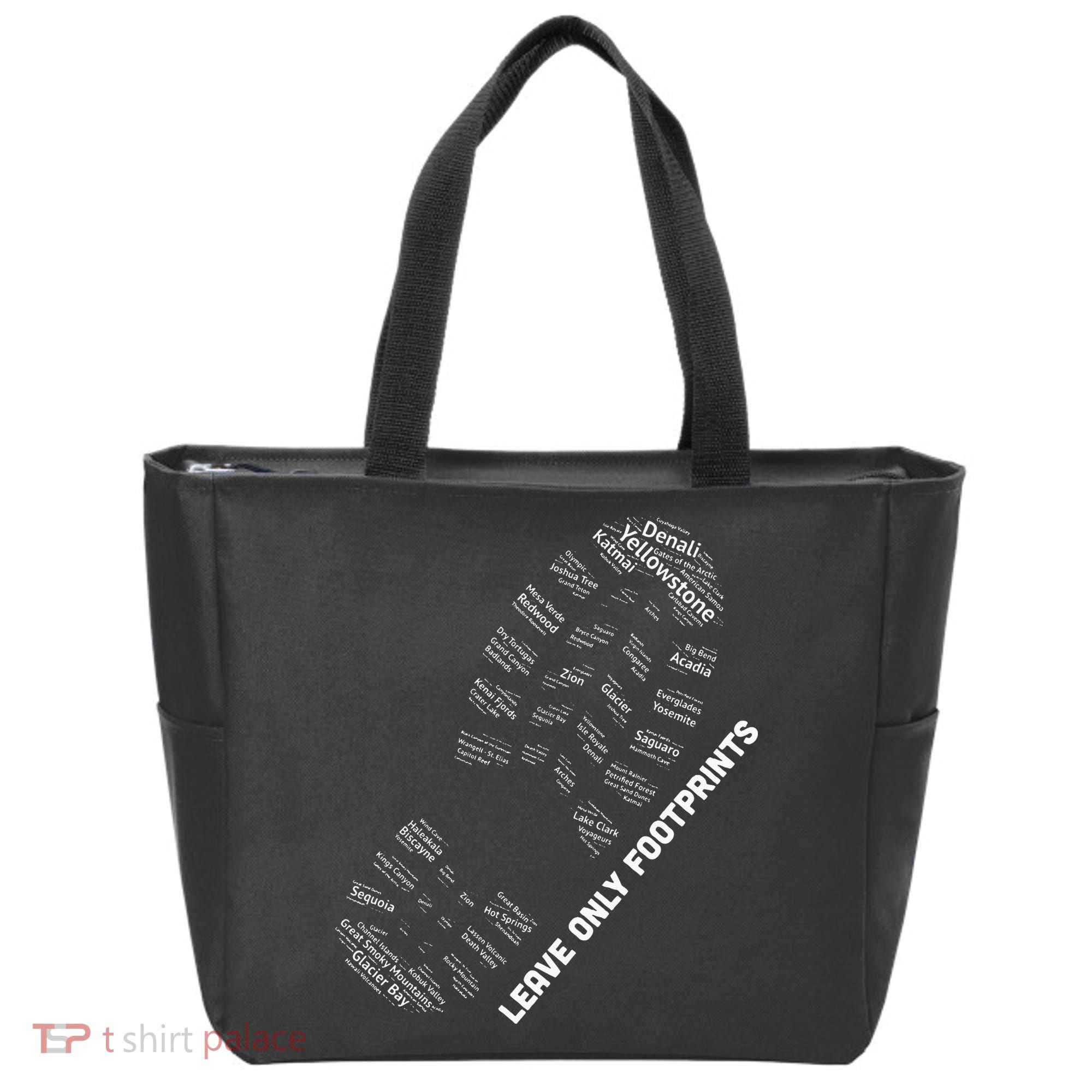 National Parks Boot Print Listing All National Parks Tote Bag