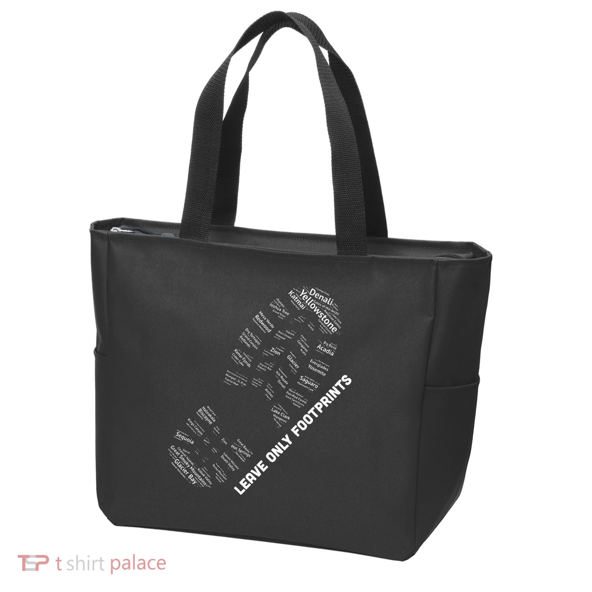 National Parks Boot Print Listing All National Parks Tote Bag