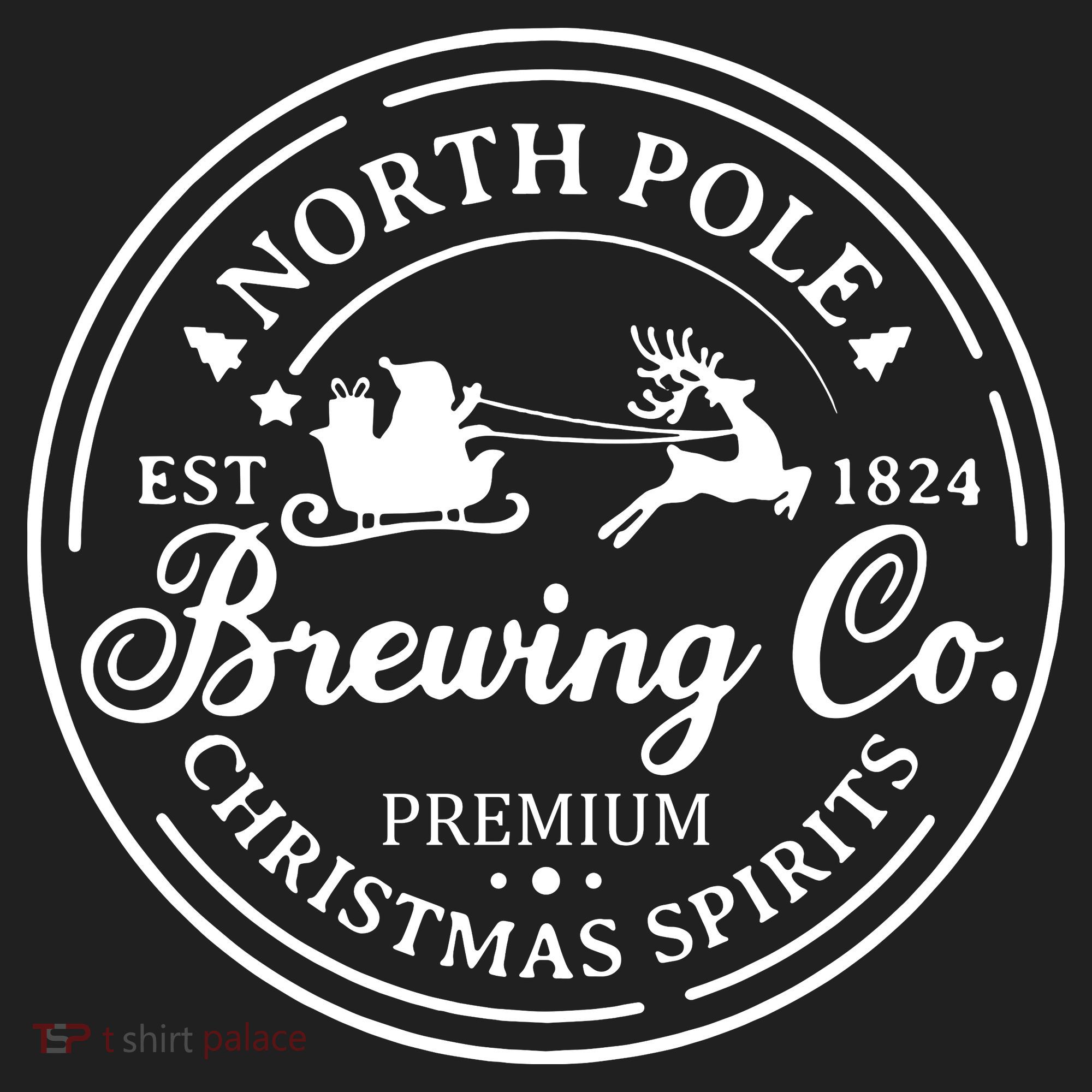 North Pole Brewing Co Shirt Santa Sleigh Rides Christmas Beanie