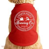 North Pole Brewing Co Shirt Santa Sleigh Rides Christmas Doggie Tank thumb 0