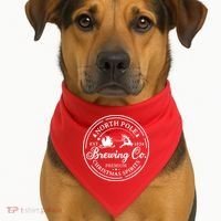 North Pole Brewing Co Shirt Santa Sleigh Rides Christmas USA-Made Doggie Bandana thumb 1