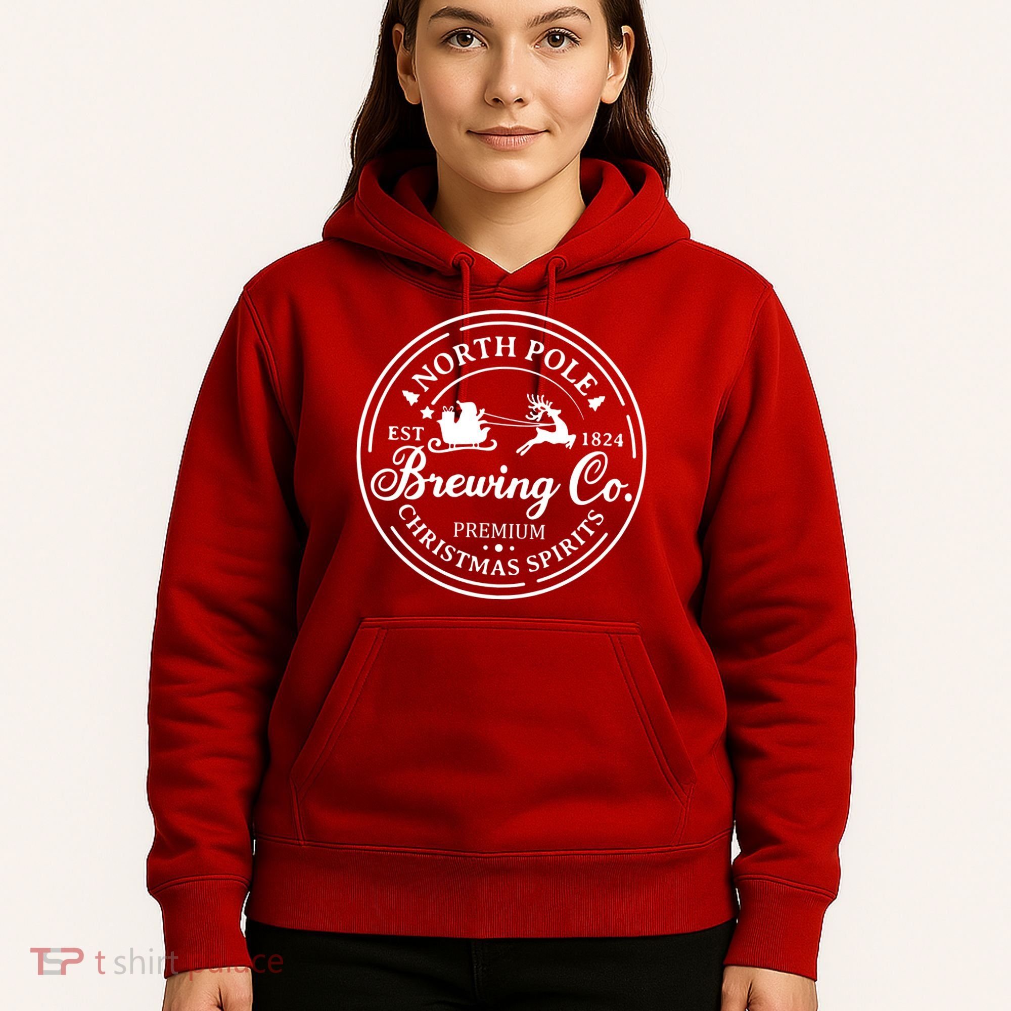 North Pole Brewing Co Shirt Santa Sleigh Rides Christmas Hoodie