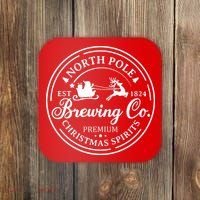 North Pole Brewing Co Shirt Santa Sleigh Rides Christmas Coaster thumb 0
