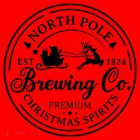 North Pole Brewing Co Shirt Santa Sleigh Rides Christmas Santa Hat thumb 1