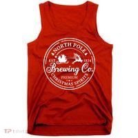 North Pole Brewing Co Shirt Santa Sleigh Rides Christmas Tank Top thumb 0