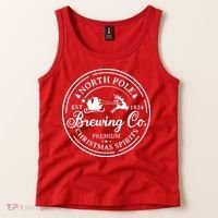 North Pole Brewing Co Shirt Santa Sleigh Rides Christmas Tank Top thumb 2
