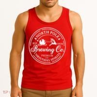 North Pole Brewing Co Shirt Santa Sleigh Rides Christmas Tank Top thumb 3