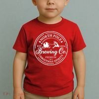North Pole Brewing Co Shirt Santa Sleigh Rides Christmas Toddler T-Shirt thumb 2