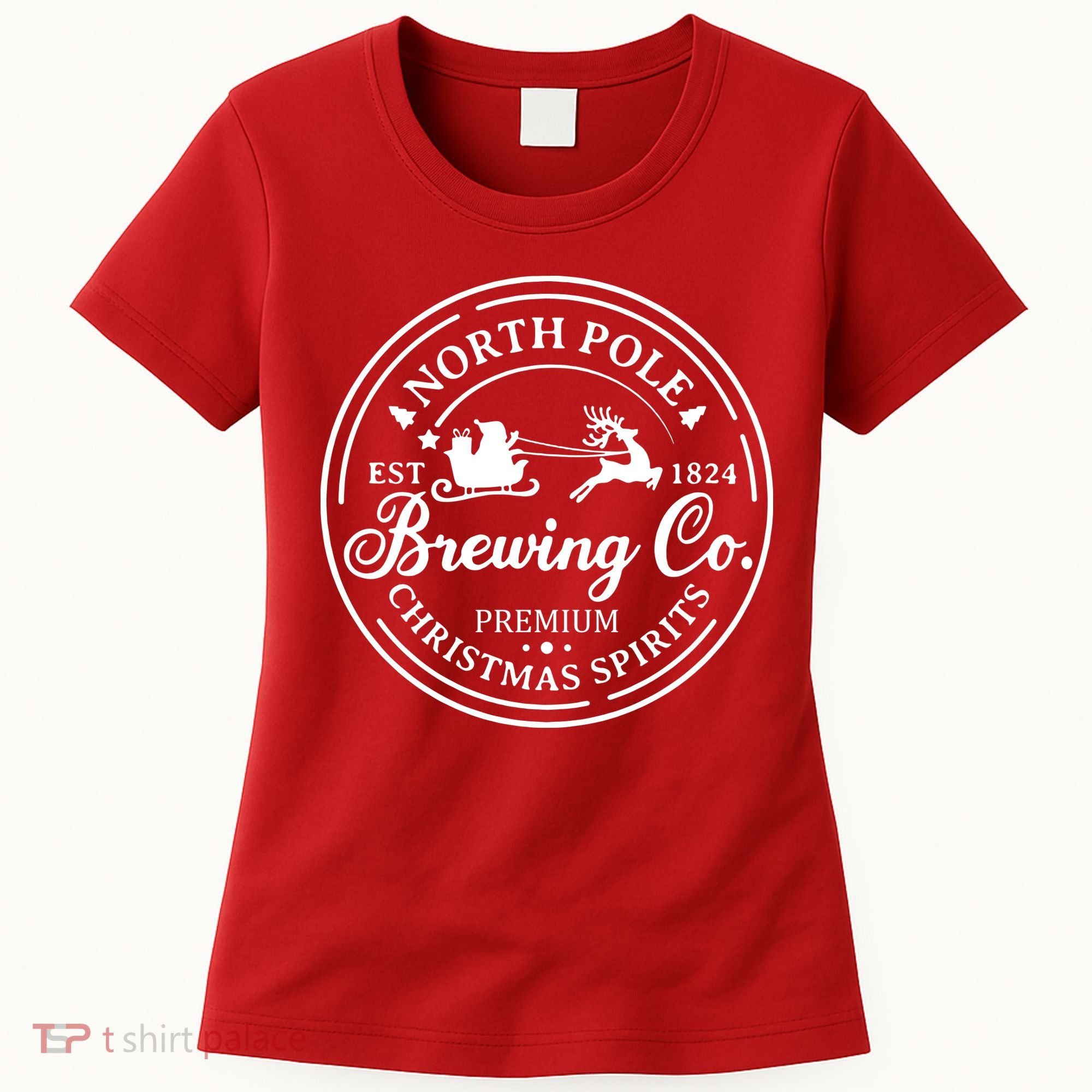 North Pole Brewing Co Shirt Santa Sleigh Rides Christmas Women's T-Shirt