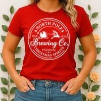 North Pole Brewing Co Shirt Santa Sleigh Rides Christmas Women's T-Shirt thumb 2