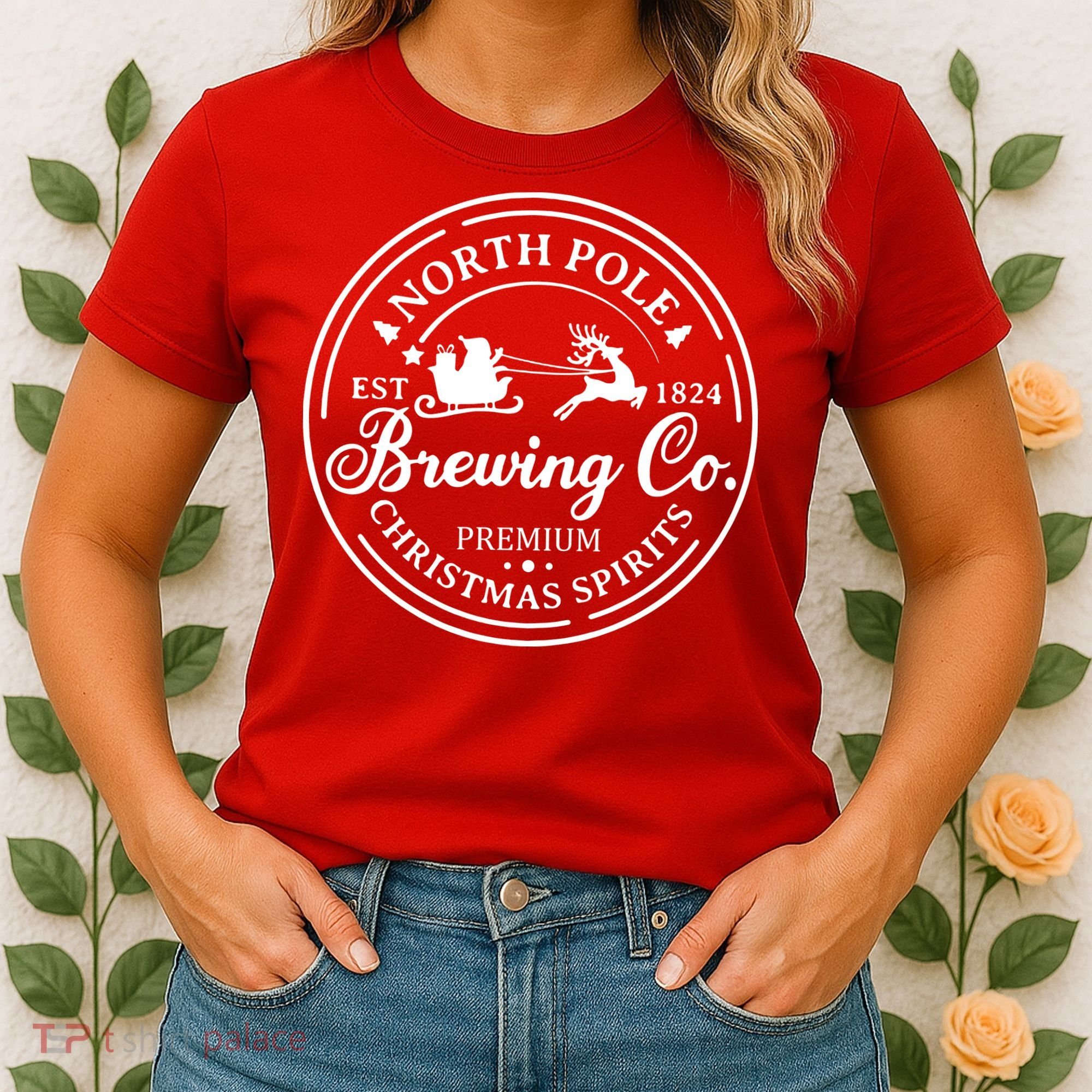 North Pole Brewing Co Shirt Santa Sleigh Rides Christmas Women's T-Shirt