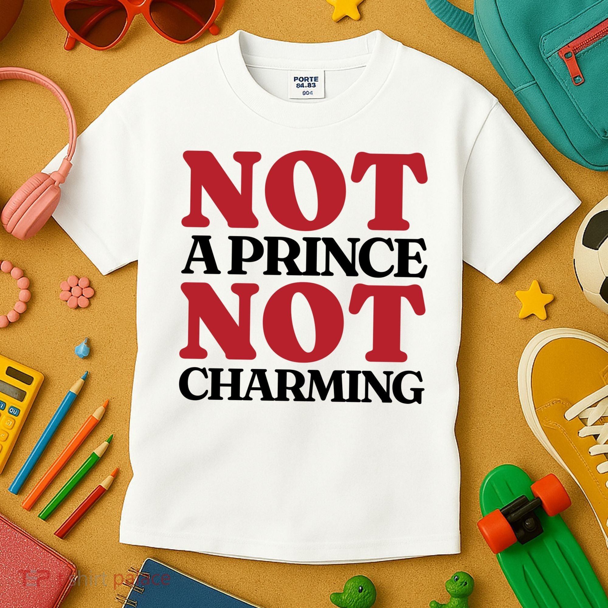 Not Prince Charming Funny Gift For Him Kids T-Shirt