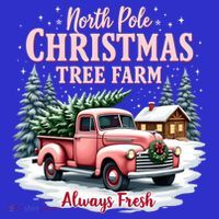 North Pole Christmas Tree Farm Always Fresh Vintage Truck Gift T-Shirt thumb 7