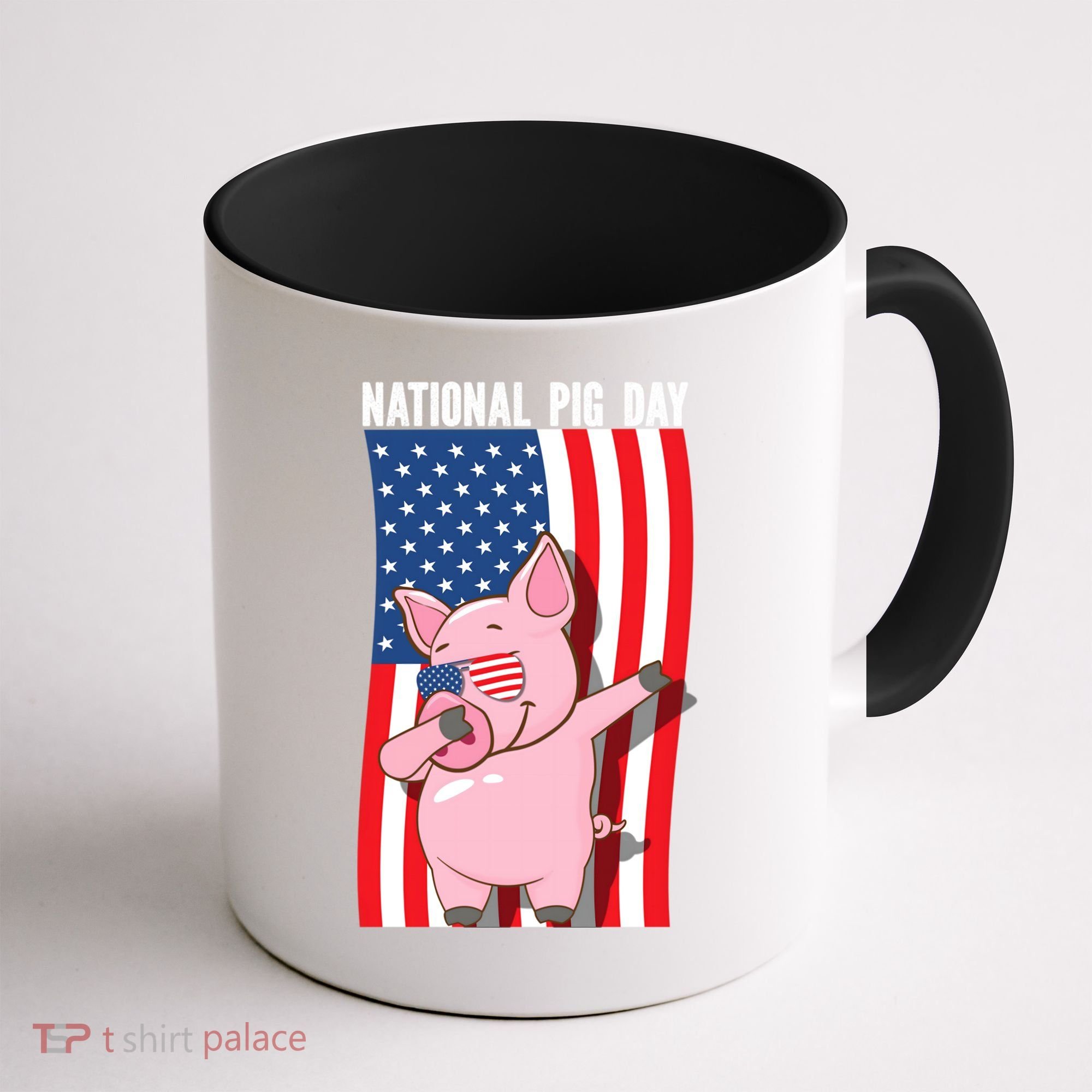 National Pig Day Dabbing Usa Flag Gift Coffee Mug