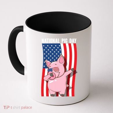 National Pig Day Dabbing Usa Flag Gift Coffee Mug
