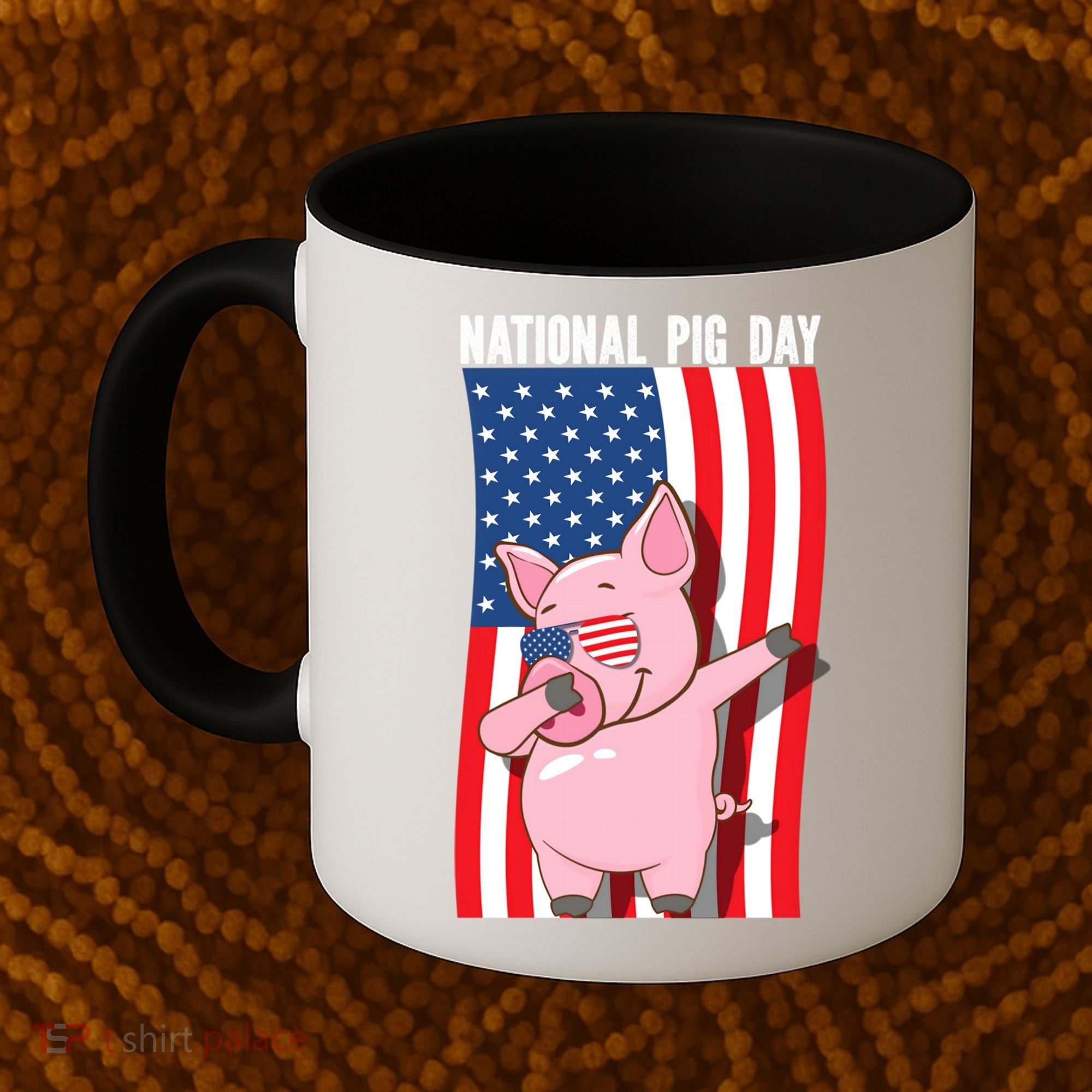 National Pig Day Dabbing Usa Flag Gift Coffee Mug