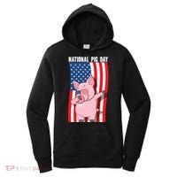 National Pig Day Dabbing Usa Flag Gift Women's Hoodie thumb 0