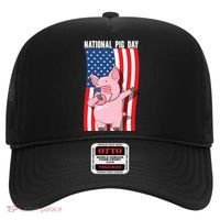 National Pig Day Dabbing Usa Flag Gift Hat thumb 0