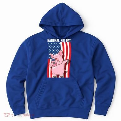 National Pig Day Dabbing Usa Flag Gift Hoodie