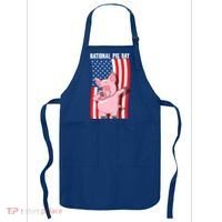 National Pig Day Dabbing Usa Flag Gift Apron thumb 0